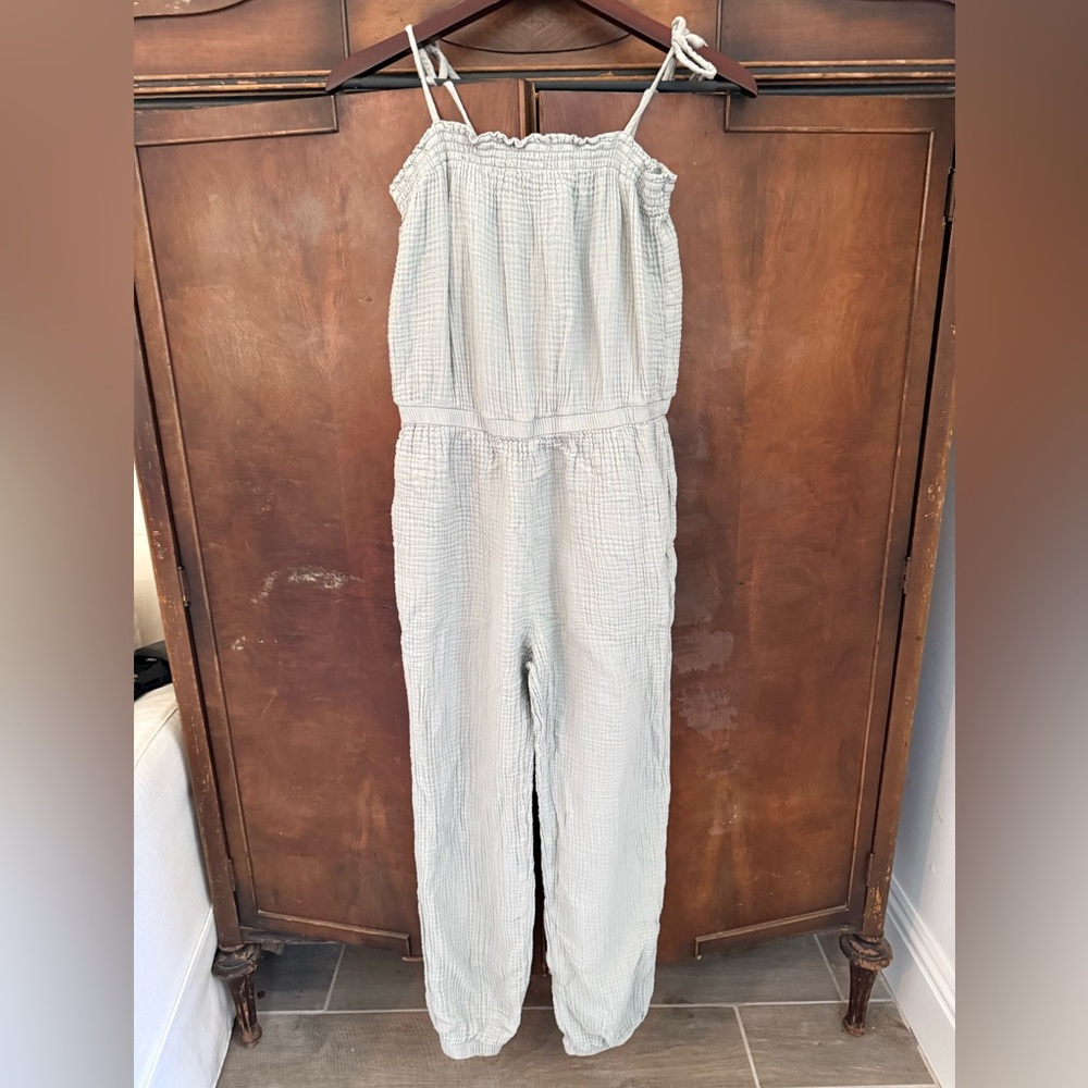 Z Supply Soft Gray Textured Jumpsuit